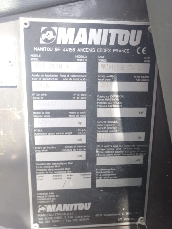 MANITOU MRT2150+ Privilege - Imagen 15
